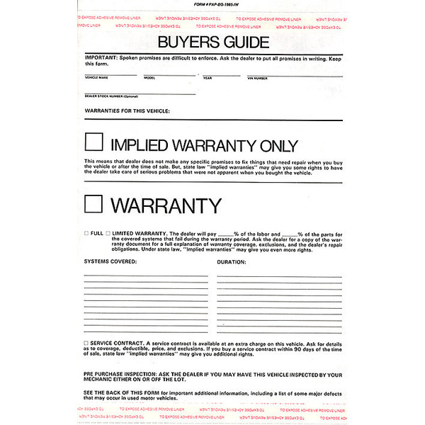 Asp Peel N Seal Implied Warranty Buyers Guide 1 Part, Qty 100 Pk 8254